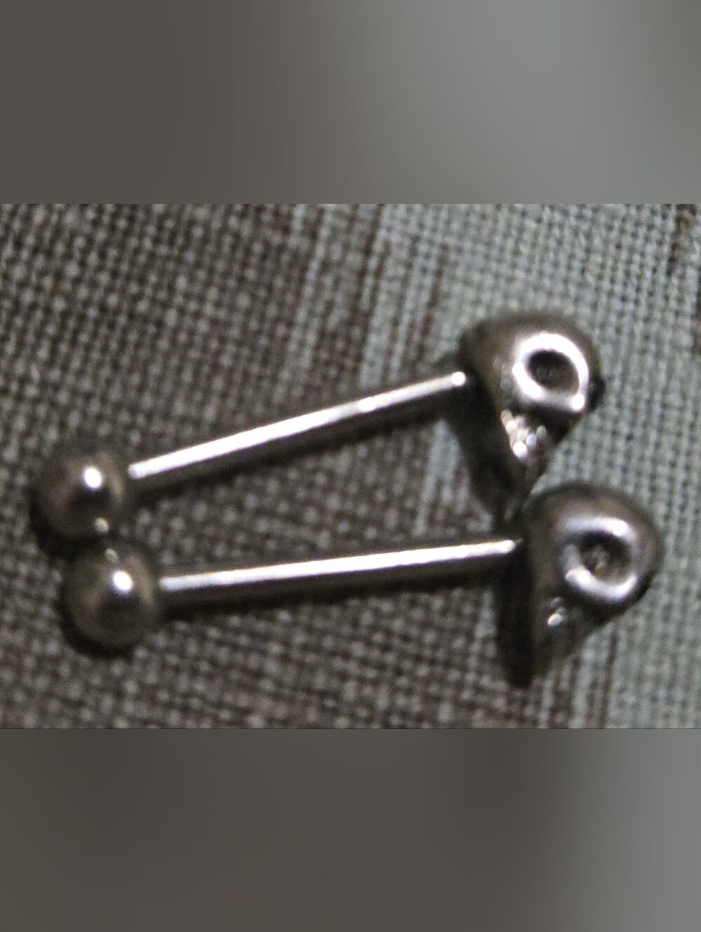 Sterling Silver Skull One Inch Piercings. Heads Unscrew Off. New.